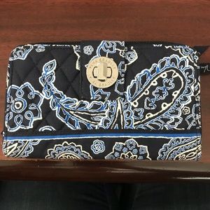 Vera Bradley turn lock wallet blue bandana